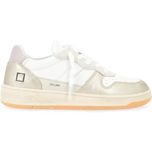 Laminierte Weiße Platino Court Sneakers , Damen, Größe: 36 EU - D.A.T.E. - Modalova