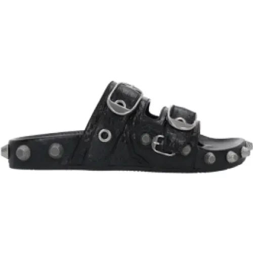 Studded Leather Flat Sandals , female, Sizes: 3 UK - Balenciaga - Modalova