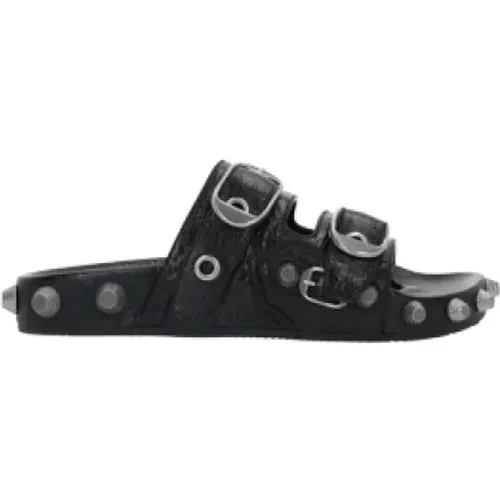 Studded Leather Flat Sandals , female, Sizes: 5 UK, 3 UK - Balenciaga - Modalova