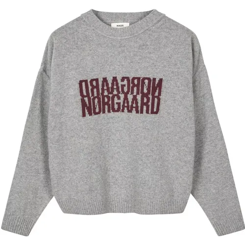 Soft Knit Sweater Light Grey Melange , female, Sizes: S, 2XL, M, XL - Mads Nørgaard - Modalova