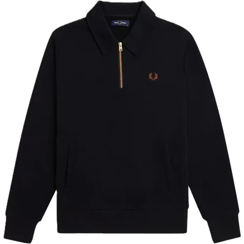 Cotton Half-Zip Sweatshirt , male, Sizes: 2XL, M, XL - Fred Perry - Modalova