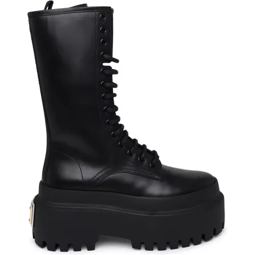 Matte Finish Calf Leather Boots , female, Sizes: 3 UK, 7 UK, 4 UK, 6 1/2 UK, 4 1/2 UK - Dolce & Gabbana - Modalova