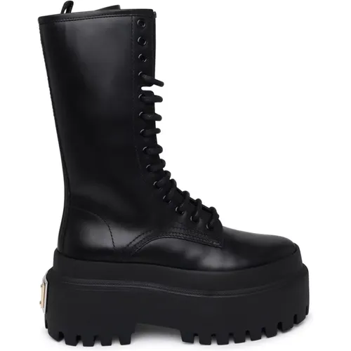 Matte Finish Calf Leather Boots , female, Sizes: 5 1/2 UK, 7 UK, 6 UK, 6 1/2 UK, 4 1/2 UK - Dolce & Gabbana - Modalova