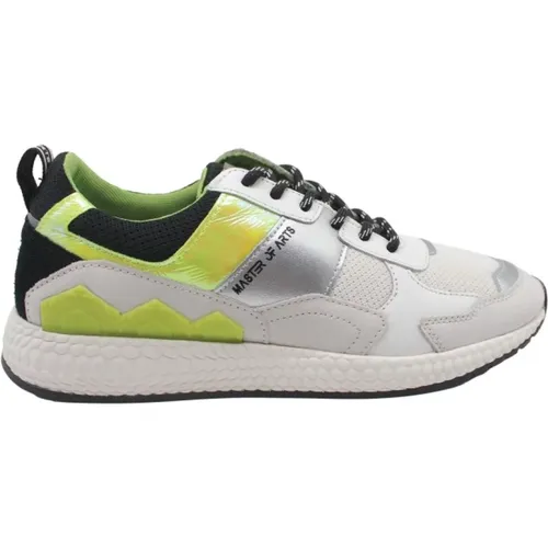 Futura White Silver Yellow Fluorescent Sneakers , male, Sizes: 6 UK - MOA - Master OF Arts - Modalova