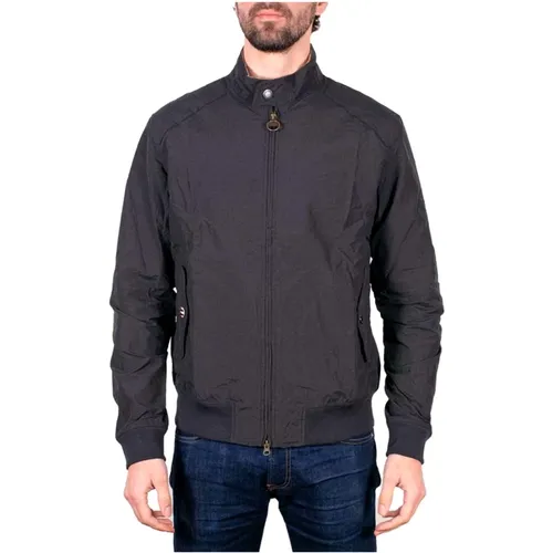 Blaue Bomber Harrington Casual Mäntel , Herren, Größe: S - Barbour - Modalova