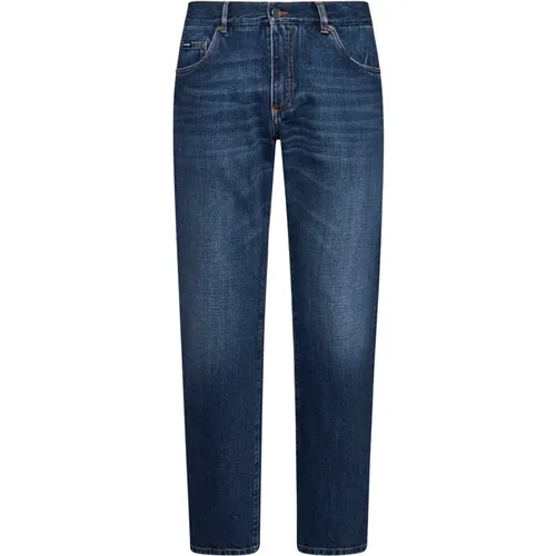 Blaue Slim-Fit Jeans aus Denim , Herren, Größe: XL - Dolce & Gabbana - Modalova