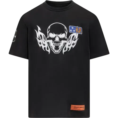 Logo Print Crewneck T-Shirt , Herren, Größe: M - Heron Preston - Modalova