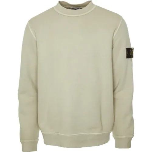 Diagonal Gewebtes Sweatshirt mit Rundhalsausschnitt - Stone Island - Modalova