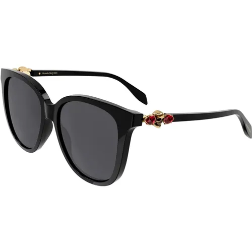Grey Sunglasses , female, Sizes: 57 MM - alexander mcqueen - Modalova