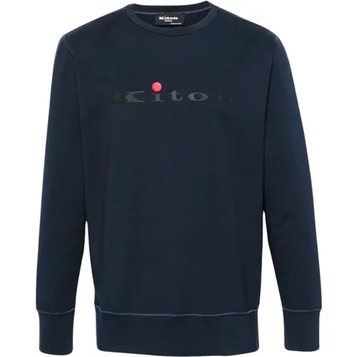 Sweater Logo Print Round Neck , male, Sizes: L - Kiton - Modalova