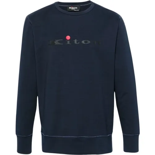 Sweater Logo Print Round Neck , male, Sizes: M - Kiton - Modalova