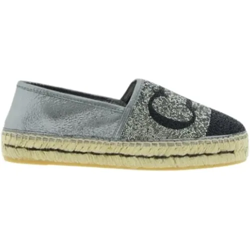 Silver Beaded Espadrilles with CH Initials , female, Sizes: 4 UK - Carolina Herrera - Modalova