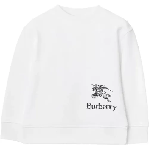 Weißer Crewneck Logo Pullover Kinder - Burberry - Modalova