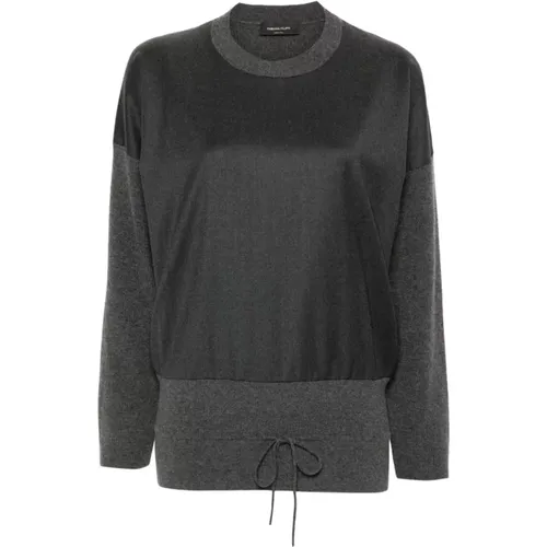 Rippstrick Rundhals Pullover , Damen, Größe: M - Fabiana Filippi - Modalova