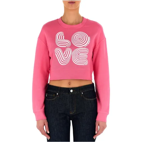 Fuchsia Sweater Stylish Cozy Pop Color , female, Sizes: XS - Love Moschino - Modalova