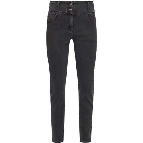 Cute Slim Schwarze Gewaschene Denim Jeans , Damen, Größe: W27 - Liu Jo - Modalova