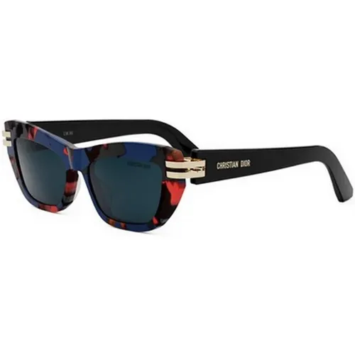 Blue Lens Havana Frame Sunglasses , unisex, Sizes: 52 MM - Dior - Modalova