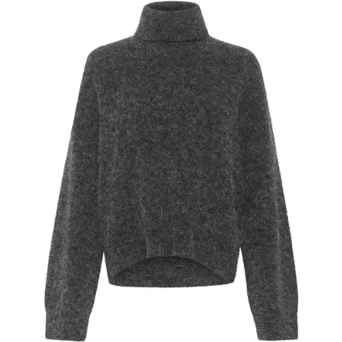 Gemütlicher Rollkragenpullover Charcoal Melange , Damen, Größe: 2XS - Gestuz - Modalova