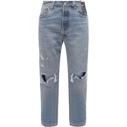 Levi's, Blaue Baumwoll-Slim-Fit-Jeans , Herren, Größe: W34 - Levis - Modalova