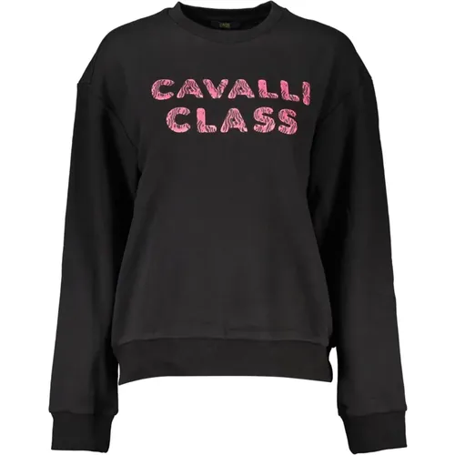 Brushed Sweatshirt with Print , female, Sizes: L, S - Cavalli Class - Modalova