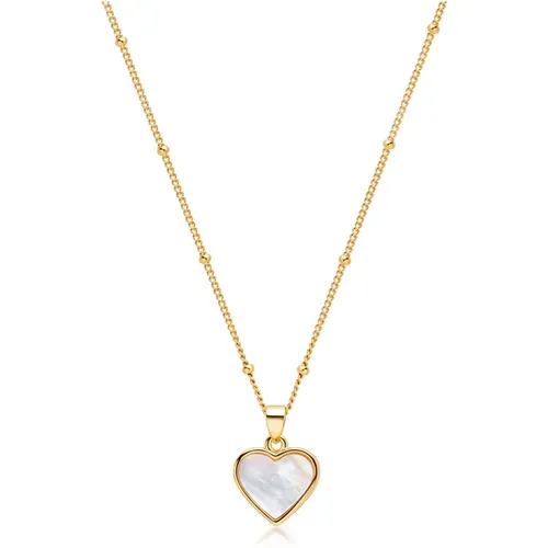 Women`s Necklace with Shell Heart , female, Sizes: ONE SIZE - Nialaya - Modalova