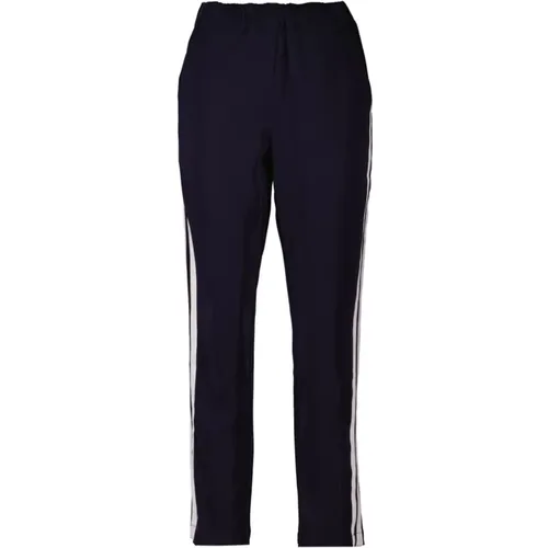 Sporty Model Dark Pants with White Stripes , female, Sizes: S, M - Co'Couture - Modalova