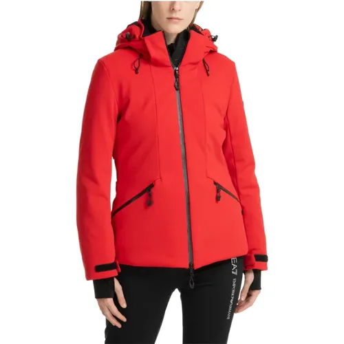 Ski Jacket with Hood and Logo , female, Sizes: S - Emporio Armani EA7 - Modalova