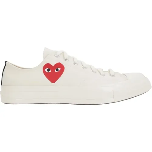 Herzdruck Leinwand Low-Top Sneakers , Damen, Größe: 40 EU - Comme des Garçons Play - Modalova