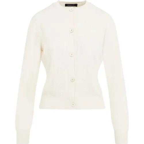 Cream Cardigan , female, Sizes: XS - Fabiana Filippi - Modalova