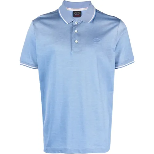 Cotton polo shirt with tone to tone logo , male, Sizes: M, XL, 2XL - PAUL & SHARK - Modalova