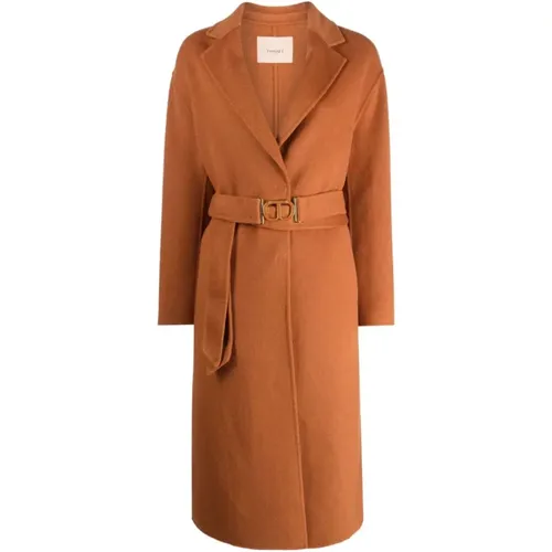 Oval T Belted Coat , female, Sizes: M, S - Twinset - Modalova