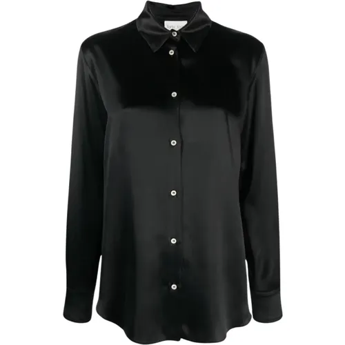 Satin-Finish Long-Sleeve Shirt , female, Sizes: XL, L, M, S - Forte Forte - Modalova