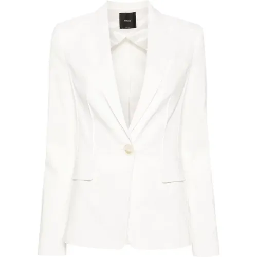 Linen Blend Blazer Style Jacket , female, Sizes: S, XS - pinko - Modalova