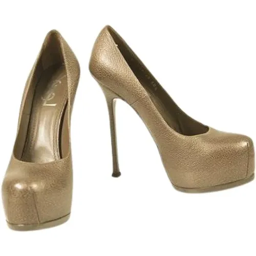 Pre-owned YSL Tribute Leather Round toe Platform Pumps 40,5 , female, Sizes: 7 1/2 UK - Yves Saint Laurent Vintage - Modalova