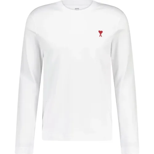 Langarmshirt mit Logo-Stickerei , Herren, Größe: XL - Ami Paris - Modalova