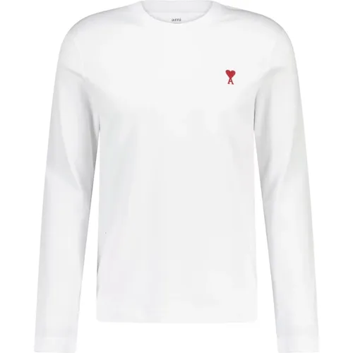 Langarmshirt mit Logo-Stickerei , Herren, Größe: XS - Ami Paris - Modalova