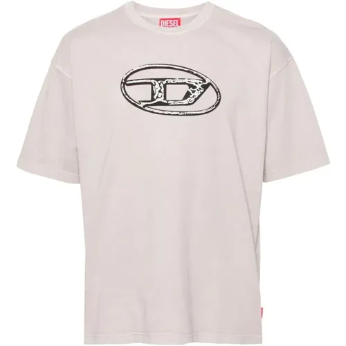 Baumwoll-T-Shirt mit Oval D Logo , Herren, Größe: S - Diesel - Modalova