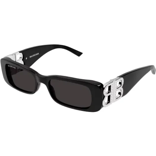 Rectangle Sunglasses with Swarovski Crystals , unisex, Sizes: S - Balenciaga - Modalova