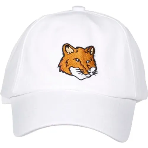 Weiße Fox Head Stickerei Cap - Maison Kitsuné - Modalova