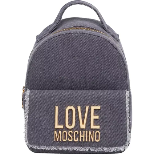 Rucksack mit Logo und Reißverschluss - Love Moschino - Modalova