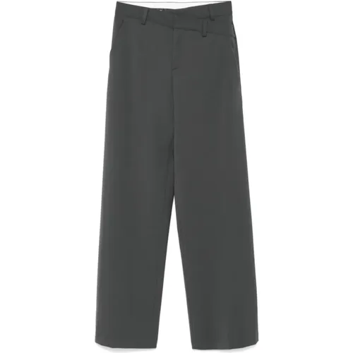 Grey Wool Double Belted Trousers , female, Sizes: M, S, L, 2XS, XS - Federica Tosi - Modalova