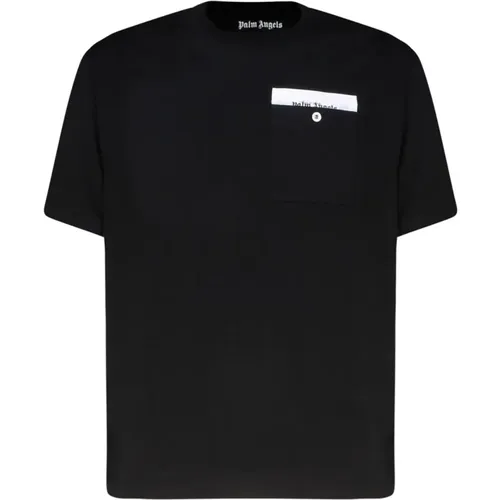 Logo Tape T-Shirt , male, Sizes: XL, M, S - Palm Angels - Modalova