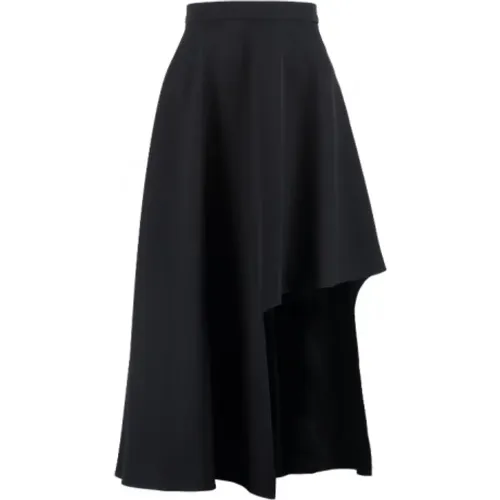 Luxurious Midi Skirt with Asymmetric Hem , female, Sizes: M - alexander mcqueen - Modalova