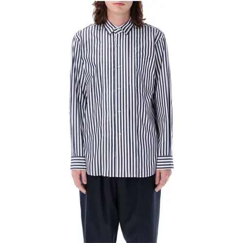 Men's Clothing Shirts Navy Stripe Ss24 , male, Sizes: M - Sacai - Modalova