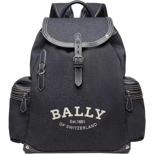 Denim und Leder Rucksack Bally - Bally - Modalova