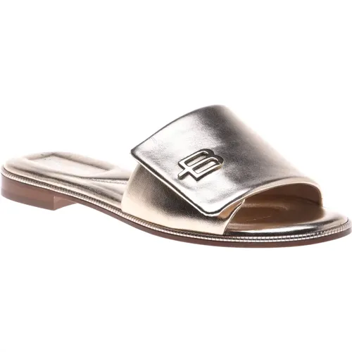 Slipper in platinum nappa leather , female, Sizes: 5 1/2 UK, 3 UK, 5 UK - Baldinini - Modalova