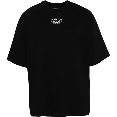 T-Shirt mit Logo-Print und Pfeil-Motiv , Herren, Größe: S - Off White - Modalova