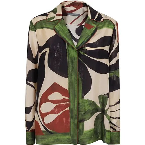 Fantasia Verde Printed Shirt , female, Sizes: M - alberta ferretti - Modalova