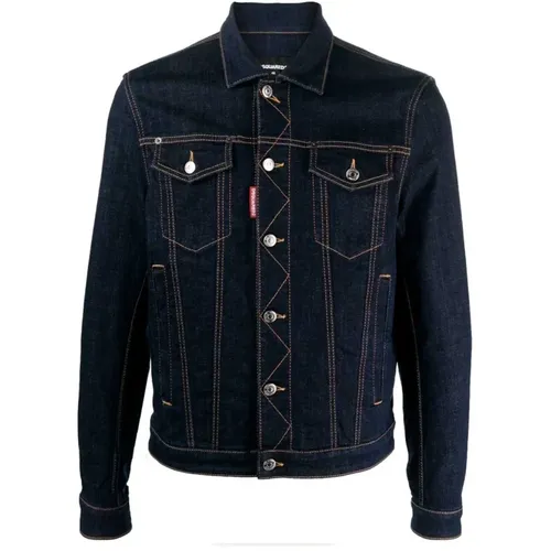 Denim Jacket with Button Closure , male, Sizes: XL, M, L - Dsquared2 - Modalova