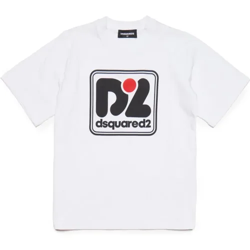 T-Shirt aus Baumwolljersey mit Logo-Grafik - Dsquared2 - Modalova